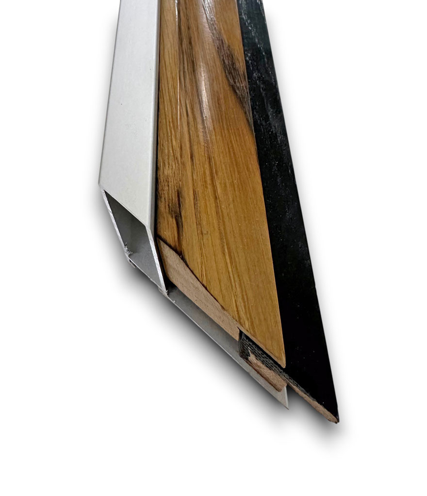  Alu Calypso Alu argent mat Balico chêne brûlé Plat chêne noir