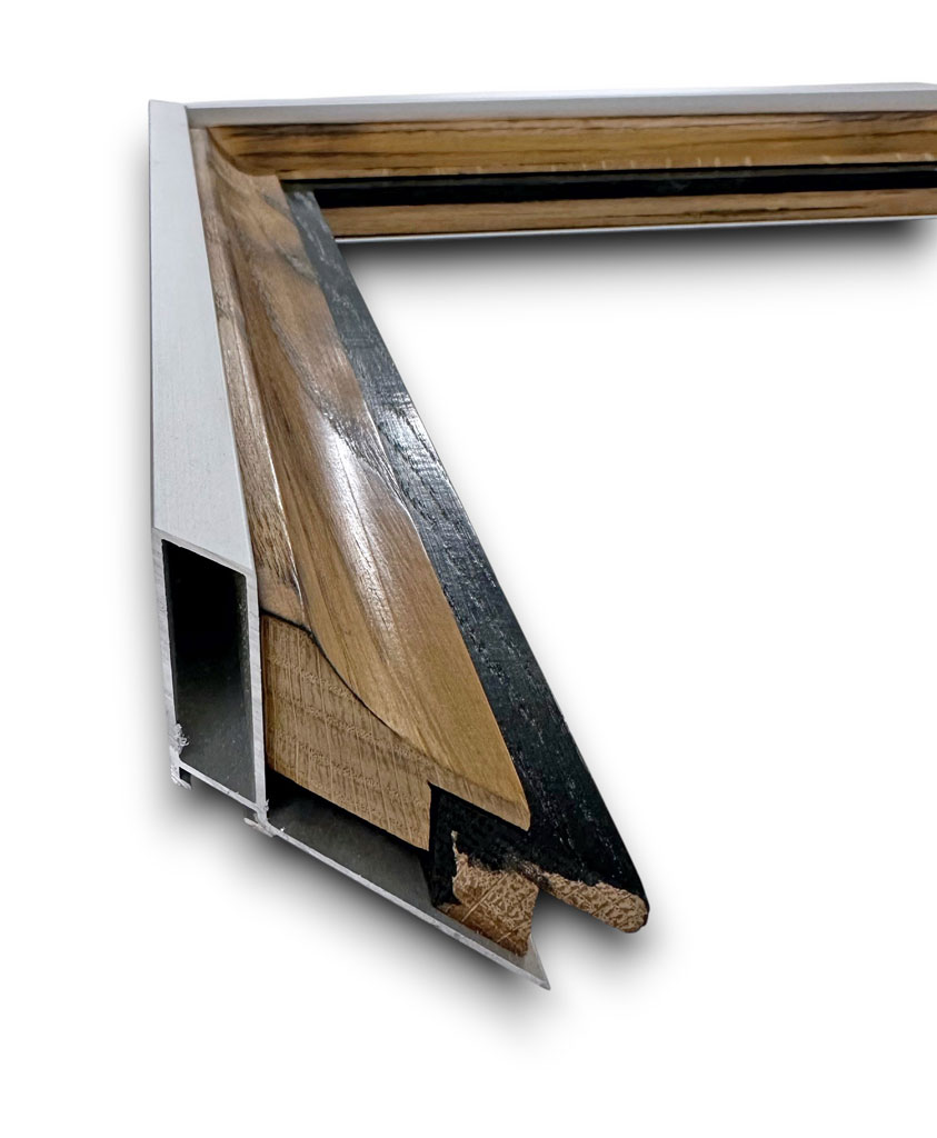  Alu Calypso Alu argent mat Balico chêne brûlé Plat chêne noir