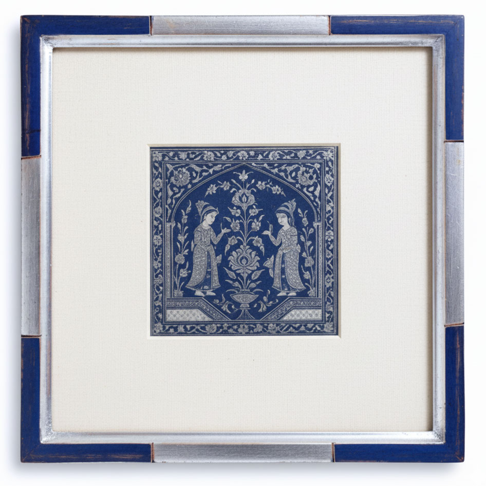 Goletto Argent cartouche bleu pierre
