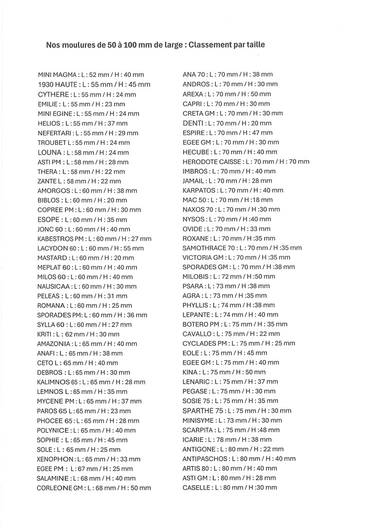   Guide pratique: Moulures de 50 à 100 mm de large page 1